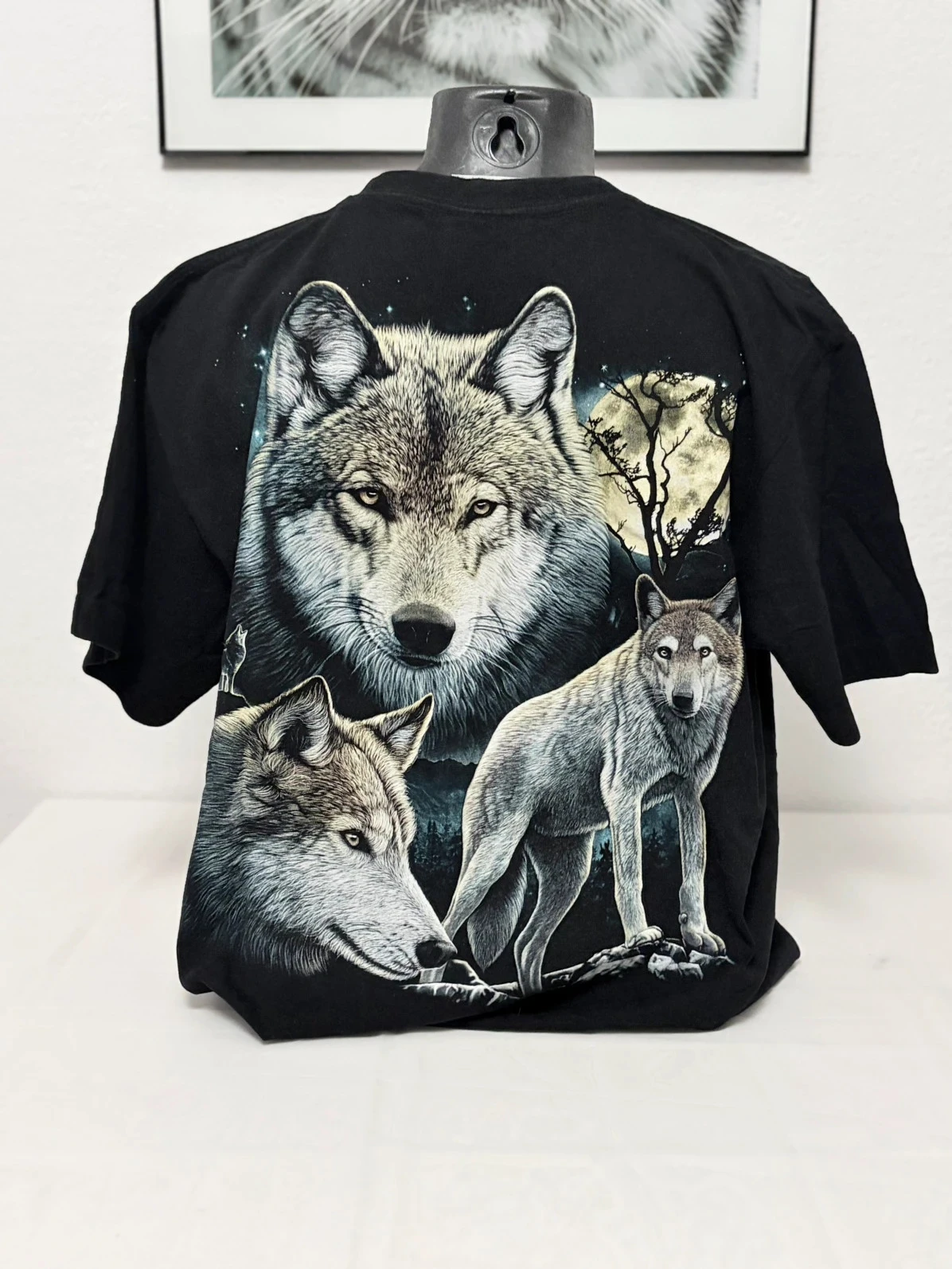 Men's black The Roxx full moon wolves short sleeve t-shirt 100% cotton XL – photo 7